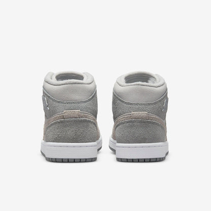 Air Jordan 1 Mid SE 'Particle Grey' (2022) (Womens) [DO7139-002] Athletic Basketball Sports Sneakers in Particle Grey / College Grey for Unisex Adult Female Ladies Girls WMNS - AVBL MRKT (6)