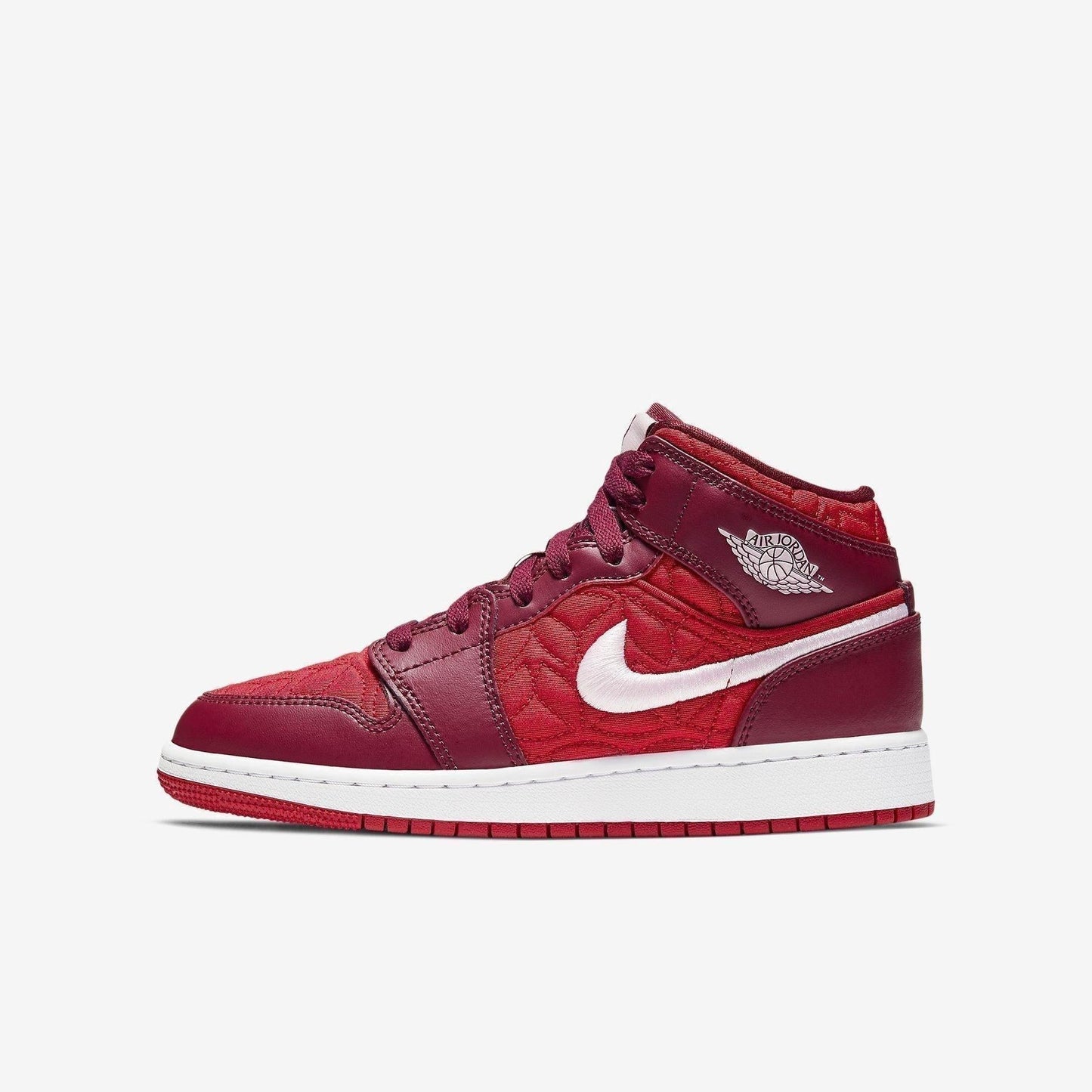 Air Jordan 1 Mid SE 'Red Quilt / Valentine's Day' (2020) (GS) [AV5174-600] Athletic Basketball Sports Sneakers in Gym Red / Pink Foam for Unisex Youth Kids Junior Boys Girls - AVBL MRKT (2)