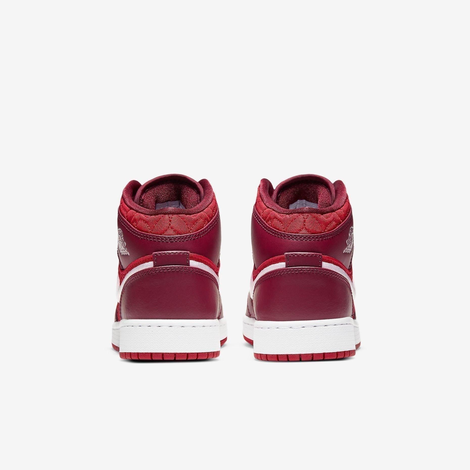 Air Jordan 1 Mid SE 'Red Quilt / Valentine's Day' (2020) (GS) [AV5174-600] Athletic Basketball Sports Sneakers in Gym Red / Pink Foam for Unisex Youth Kids Junior Boys Girls - AVBL MRKT (5)