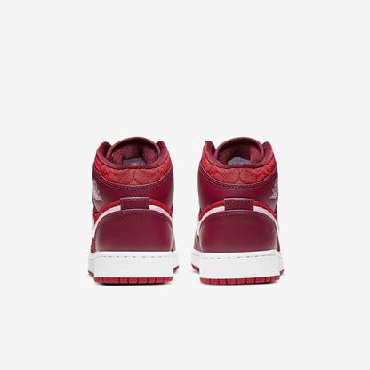 Air Jordan 1 Mid SE 'Red Quilt / Valentine's Day' (2020) (GS) [AV5174-600] Athletic Basketball Sports Sneakers in Gym Red / Pink Foam for Unisex Youth Kids Junior Boys Girls - AVBL MRKT (5)