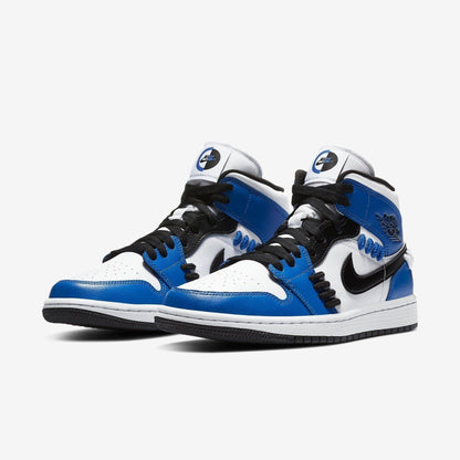 Air Jordan 1 Mid SE 'Sisterhood' (2020) (Womens) [CV0152-401] Athletic Basketball Sports Sneakers in Game Royal / Black - White for Unisex Adult Female Ladies Girls WMNS - AVBL MRKT (1)