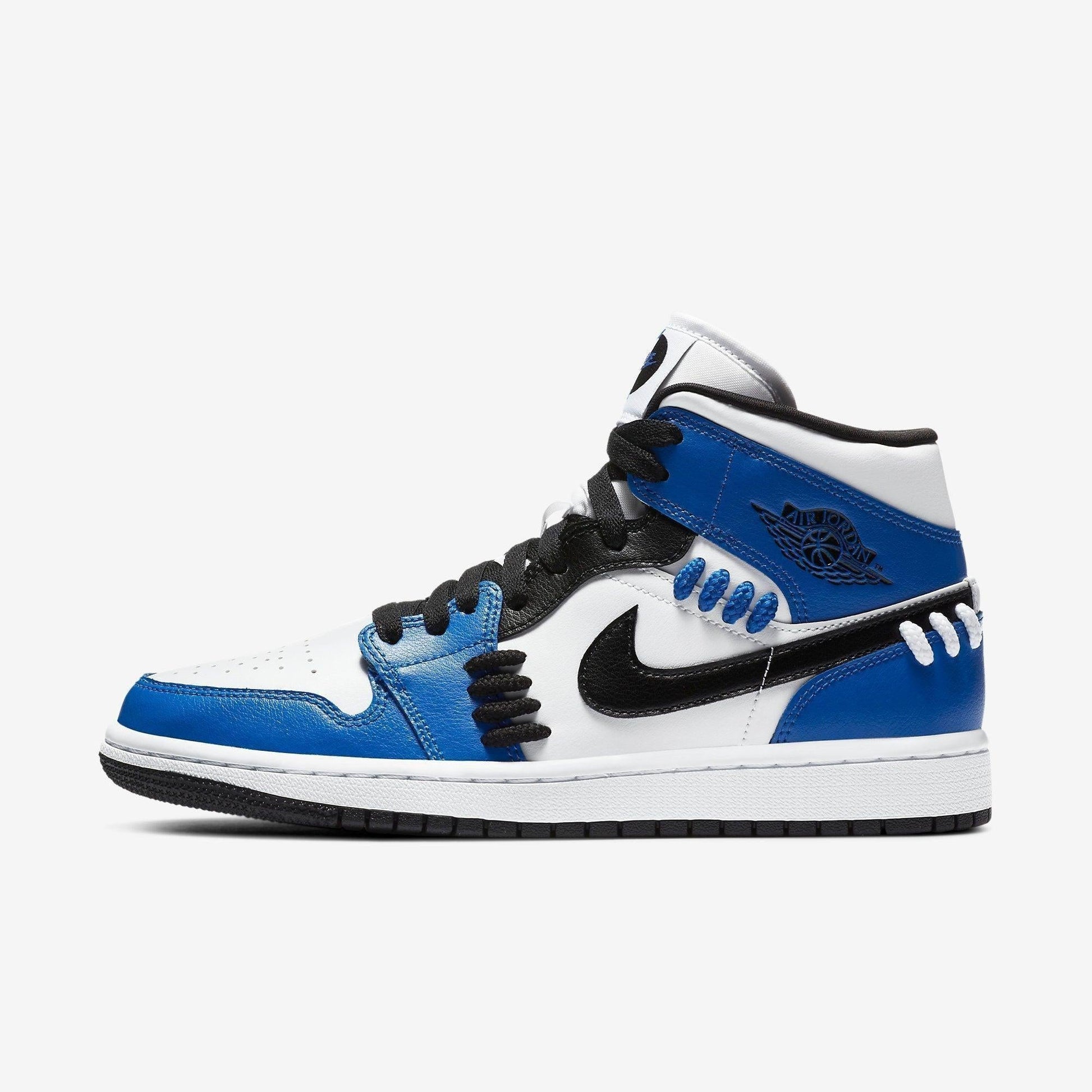 Air Jordan 1 Mid SE 'Sisterhood' (2020) (Womens) [CV0152-401] Athletic Basketball Sports Sneakers in Game Royal / Black - White for Unisex Adult Female Ladies Girls WMNS - AVBL MRKT (2)