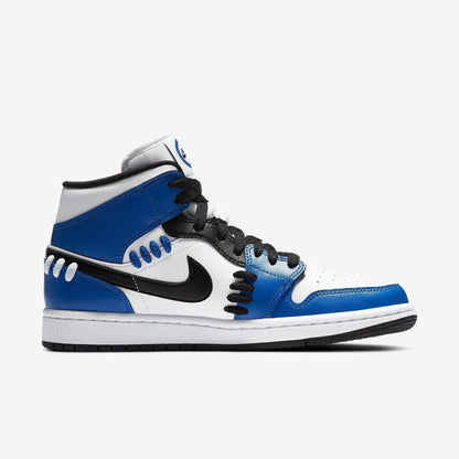 Air Jordan 1 Mid SE 'Sisterhood' (2020) (Womens) [CV0152-401] Athletic Basketball Sports Sneakers in Game Royal / Black - White for Unisex Adult Female Ladies Girls WMNS - AVBL MRKT (4)