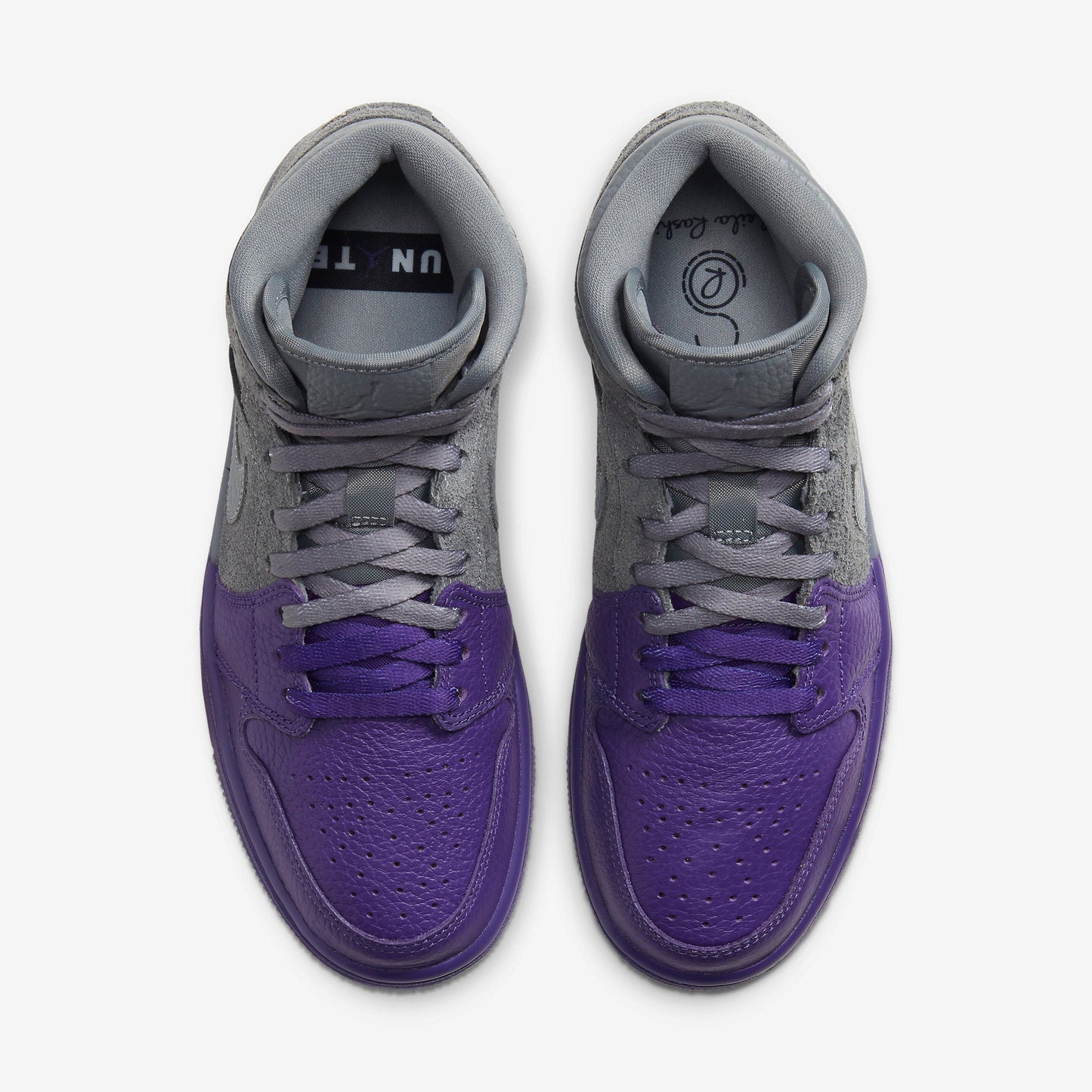 Air Jordan 1 Mid SE UC x Sheila Rashid 'Unite' (2020) (Womens) [CW5897-005] Athletic Basketball Sports Sneakers in Cool Grey / Cool Grey for Unisex Adult Female Ladies Girls WMNS - AVBL MRKT (5)