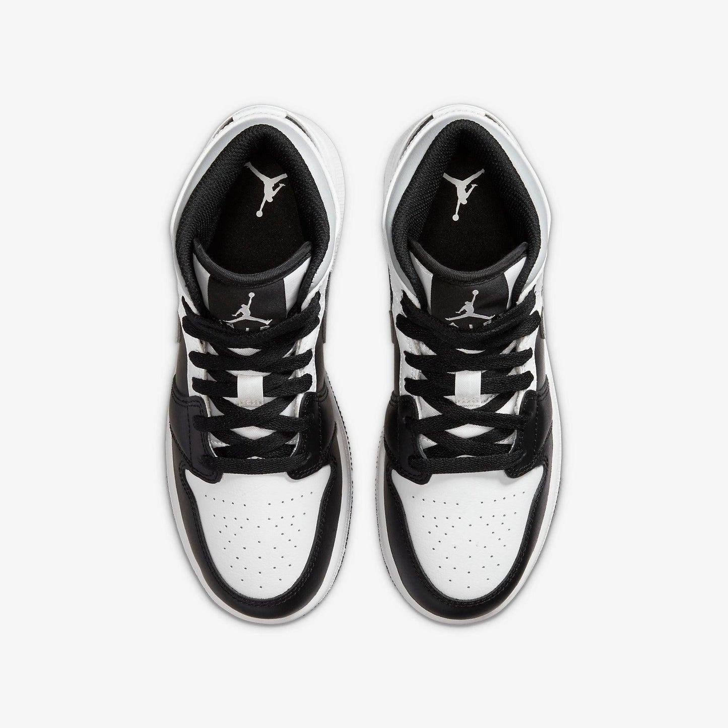 Air Jordan 1 Mid 'Shadow' (2020) (GS) [554725-073] Athletic Basketball Sports Sneakers in Black / White - Light Smoke Grey for Unisex Youth Kids Junior Boys Girls - AVBL MRKT (4)