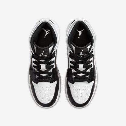 Air Jordan 1 Mid 'Shadow' (2020) (GS) [554725-073] Athletic Basketball Sports Sneakers in Black / White - Light Smoke Grey for Unisex Youth Kids Junior Boys Girls - AVBL MRKT (4)