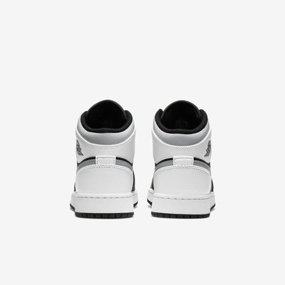 Air Jordan 1 Mid 'Shadow' (2020) (GS) [554725-073] Athletic Basketball Sports Sneakers in Black / White - Light Smoke Grey for Unisex Youth Kids Junior Boys Girls - AVBL MRKT (5)