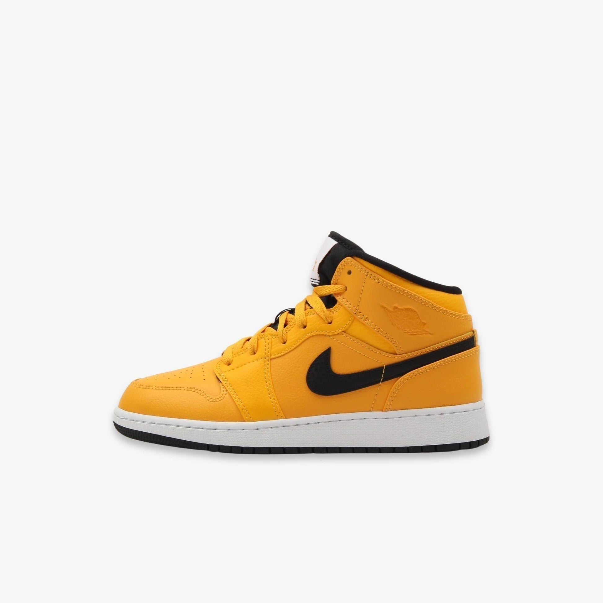 Air Jordan 1 Mid 'University Gold' (2019) (GS) [554725-700] Athletic Basketball Sports Sneakers in University Gold / Black - White for Unisex Youth Kids Junior Boys Girls - AVBL MRKT (2)
