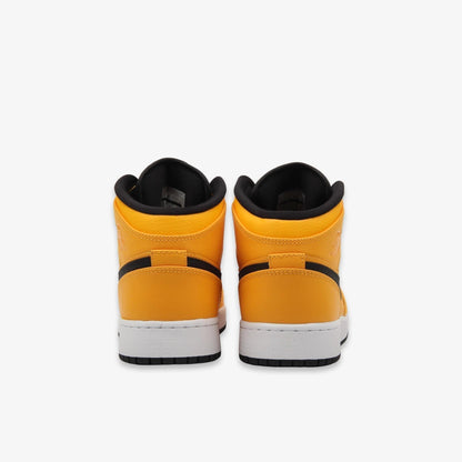 Air Jordan 1 Mid 'University Gold' (2019) (GS) [554725-700] Athletic Basketball Sports Sneakers in University Gold / Black - White for Unisex Youth Kids Junior Boys Girls - AVBL MRKT (5)