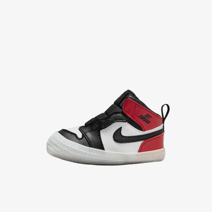 Air Jordan 1 'Reimagined Black Toe' (2025) (Crib Bootie) [HJ9289-061] Athletic Basketball Sports Sneakers in White / Varsity Red - Black for Unisex Baby Infant Newborn Toddler - AVBL MRKT (2)