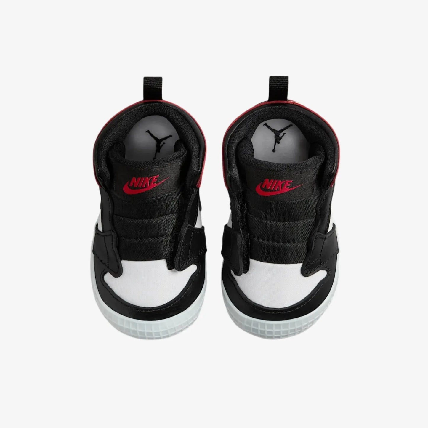 Air Jordan 1 'Reimagined Black Toe' (2025) (Crib Bootie) [HJ9289-061] Athletic Basketball Sports Sneakers in White / Varsity Red - Black for Unisex Baby Infant Newborn Toddler - AVBL MRKT (5)