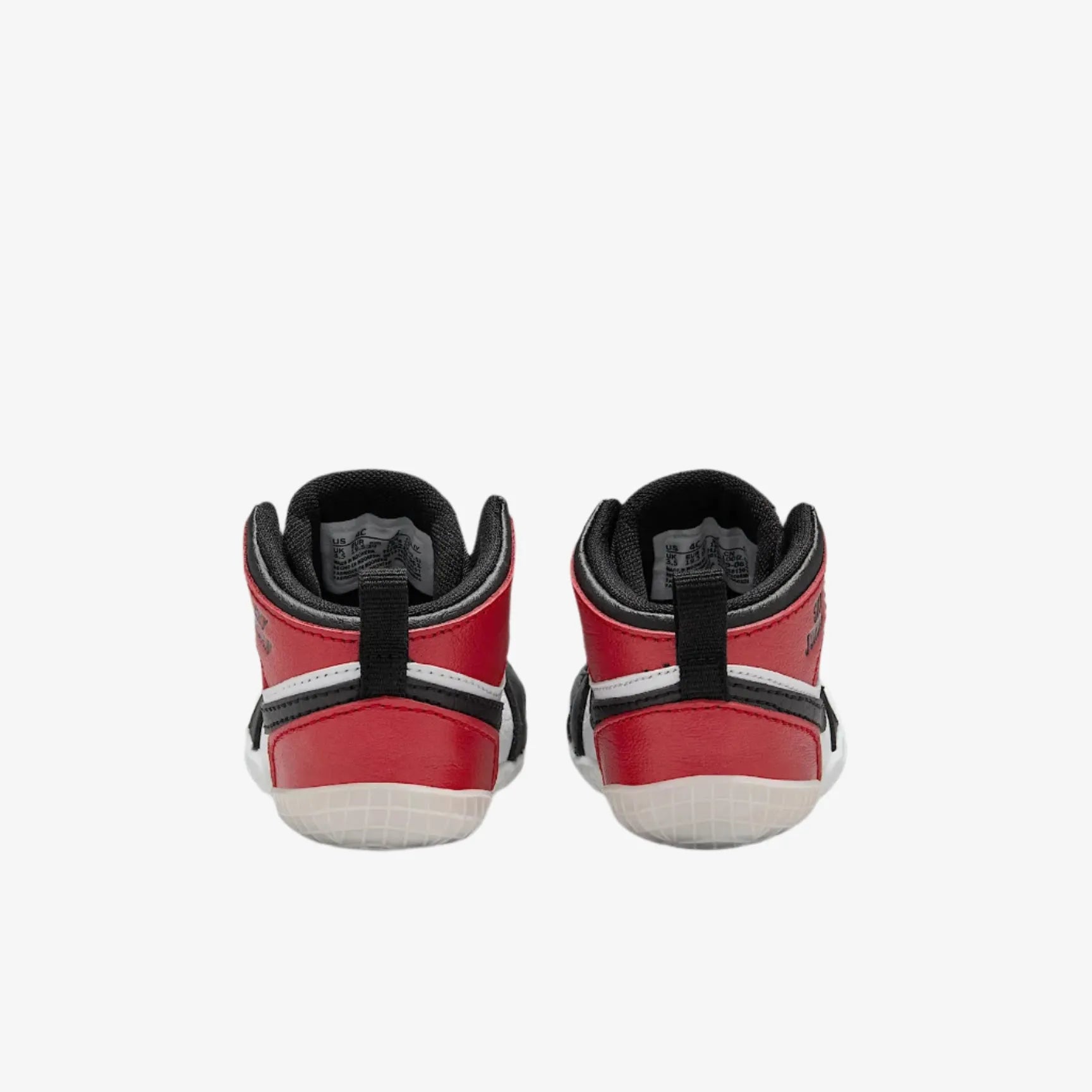 Air Jordan 1 'Reimagined Black Toe' (2025) (Crib Bootie) [HJ9289-061] Athletic Basketball Sports Sneakers in White / Varsity Red - Black for Unisex Baby Infant Newborn Toddler - AVBL MRKT (6)
