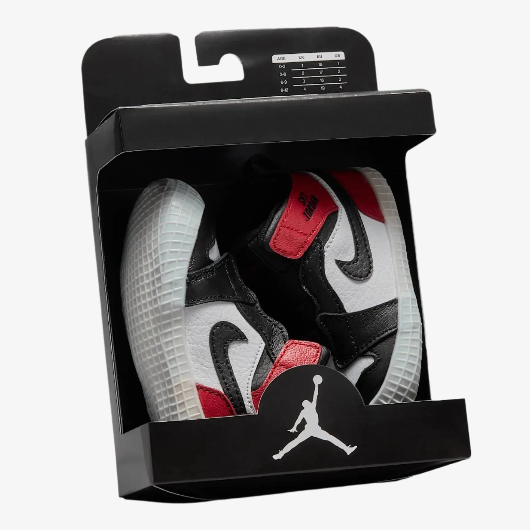 Air Jordan 1 'Reimagined Black Toe' (2025) (Crib Bootie) [HJ9289-061] Athletic Basketball Sports Sneakers in White / Varsity Red - Black for Unisex Baby Infant Newborn Toddler - AVBL MRKT (9)