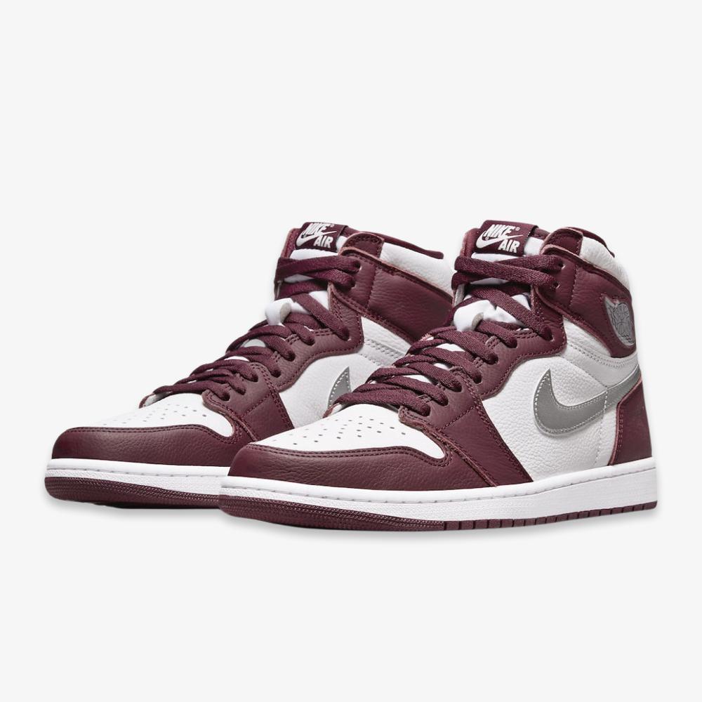 Air Jordan 1 Retro High OG 'Bordeaux' (2021) [555088-611] Athletic Basketball Sports Sneakers in Bordeaux / Metallic Silver - White for Unisex Adult Mens - AVBL MRKT (1)