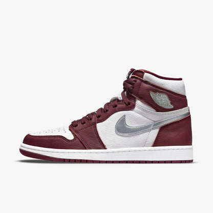 Air Jordan 1 Retro High OG 'Bordeaux' (2021) [555088-611] Athletic Basketball Sports Sneakers in Bordeaux / Metallic Silver - White for Unisex Adult Mens - AVBL MRKT (2)