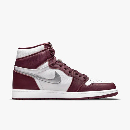 Air Jordan 1 Retro High OG 'Bordeaux' (2021) [555088-611] Athletic Basketball Sports Sneakers in Bordeaux / Metallic Silver - White for Unisex Adult Mens - AVBL MRKT (4)
