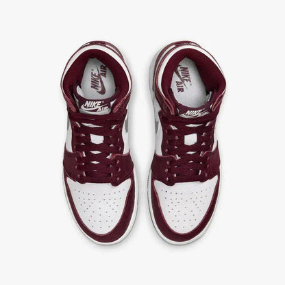 Air Jordan 1 Retro High OG 'Bordeaux' (2021) (GS) [575441-611] Athletic Basketball Sports Sneakers in Bordeaux / Metallic Silver - White for Unisex Youth Kids Junior Boys Girls - AVBL MRKT (5)