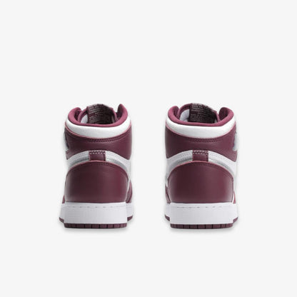 Air Jordan 1 Retro High OG 'Bordeaux' (2021) (GS) [575441-611] Athletic Basketball Sports Sneakers in Bordeaux / Metallic Silver - White for Unisex Youth Kids Junior Boys Girls - AVBL MRKT (6)