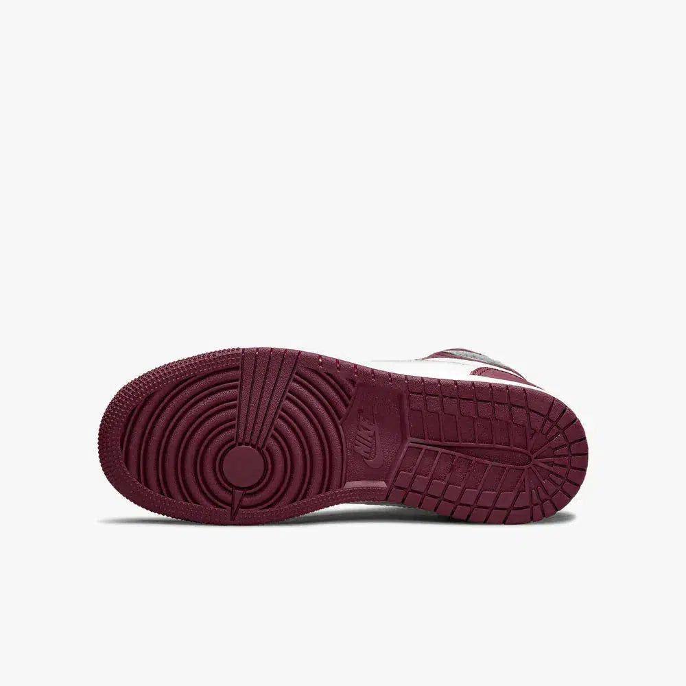 Air Jordan 1 Retro High OG 'Bordeaux' (2021) (GS) [575441-611] Athletic Basketball Sports Sneakers in Bordeaux / Metallic Silver - White for Unisex Youth Kids Junior Boys Girls - AVBL MRKT (9)