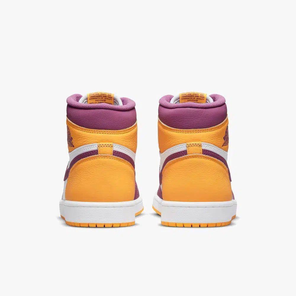 Air Jordan 1 Retro High OG 'Brotherhood' (2022) [555088-706] Athletic Basketball Sports Sneakers in University Gold / Light Bordeaux - White for Unisex Adult Mens - AVBL MRKT (6)