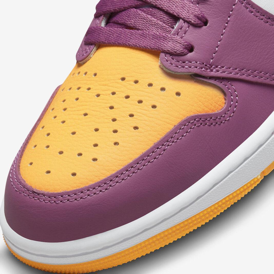 Air Jordan 1 Retro High OG 'Brotherhood' (2022) [555088-706] Athletic Basketball Sports Sneakers in University Gold / Light Bordeaux - White for Unisex Adult Mens - AVBL MRKT (7)