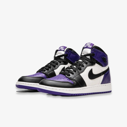 Air Jordan 1 Retro High OG 'Court Purple 1.0' (2018) (GS) [575441-501] Athletic Basketball Sports Sneakers in Court Purple / Sail - Black for Unisex Youth Kids Junior Boys Girls - AVBL MRKT (1)
