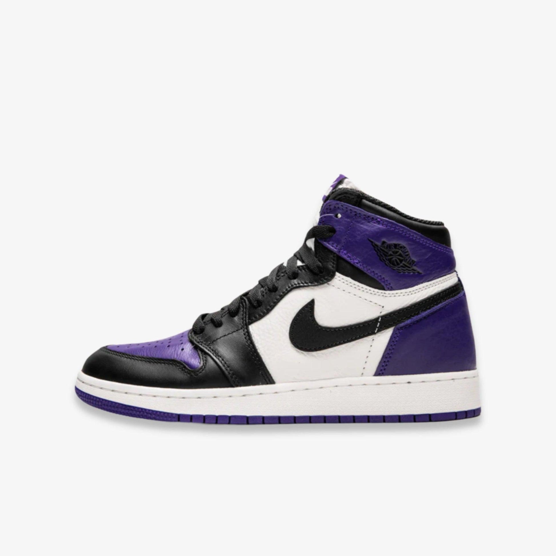 Air Jordan 1 Retro High OG 'Court Purple 1.0' (2018) (GS) [575441-501] Athletic Basketball Sports Sneakers in Court Purple / Sail - Black for Unisex Youth Kids Junior Boys Girls - AVBL MRKT (2)