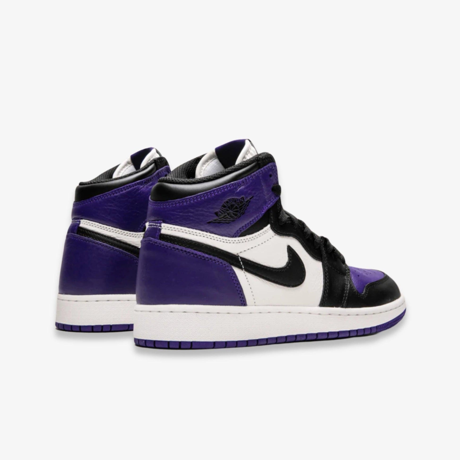 Air Jordan 1 Retro High OG 'Court Purple 1.0' (2018) (GS) [575441-501] Athletic Basketball Sports Sneakers in Court Purple / Sail - Black for Unisex Youth Kids Junior Boys Girls - AVBL MRKT (4)