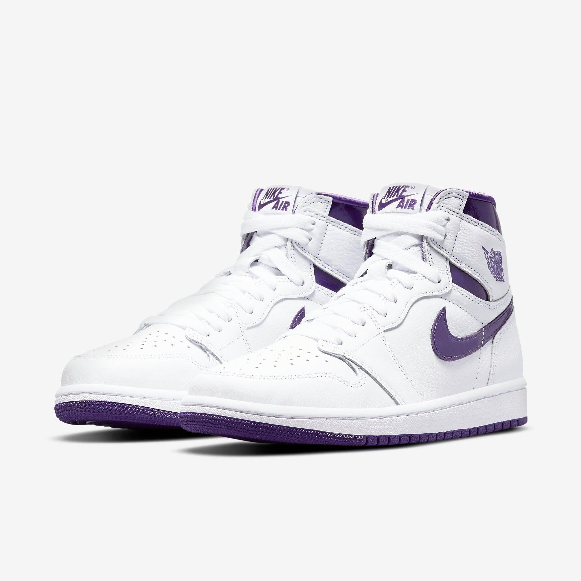 Air Jordan 1 Retro High OG 'Court Purple' (2021) (Womens) [CD0461-151] Athletic Basketball Sports Sneakers in White / Court Purple for Unisex Adult Female Ladies Girls WMNS - AVBL MRKT (1)
