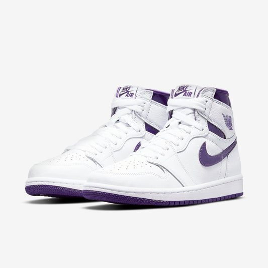 Air Jordan 1 Retro High OG 'Court Purple' (2021) (Womens) [CD0461-151] Athletic Basketball Sports Sneakers in White / Court Purple for Unisex Adult Female Ladies Girls WMNS - AVBL MRKT (1)