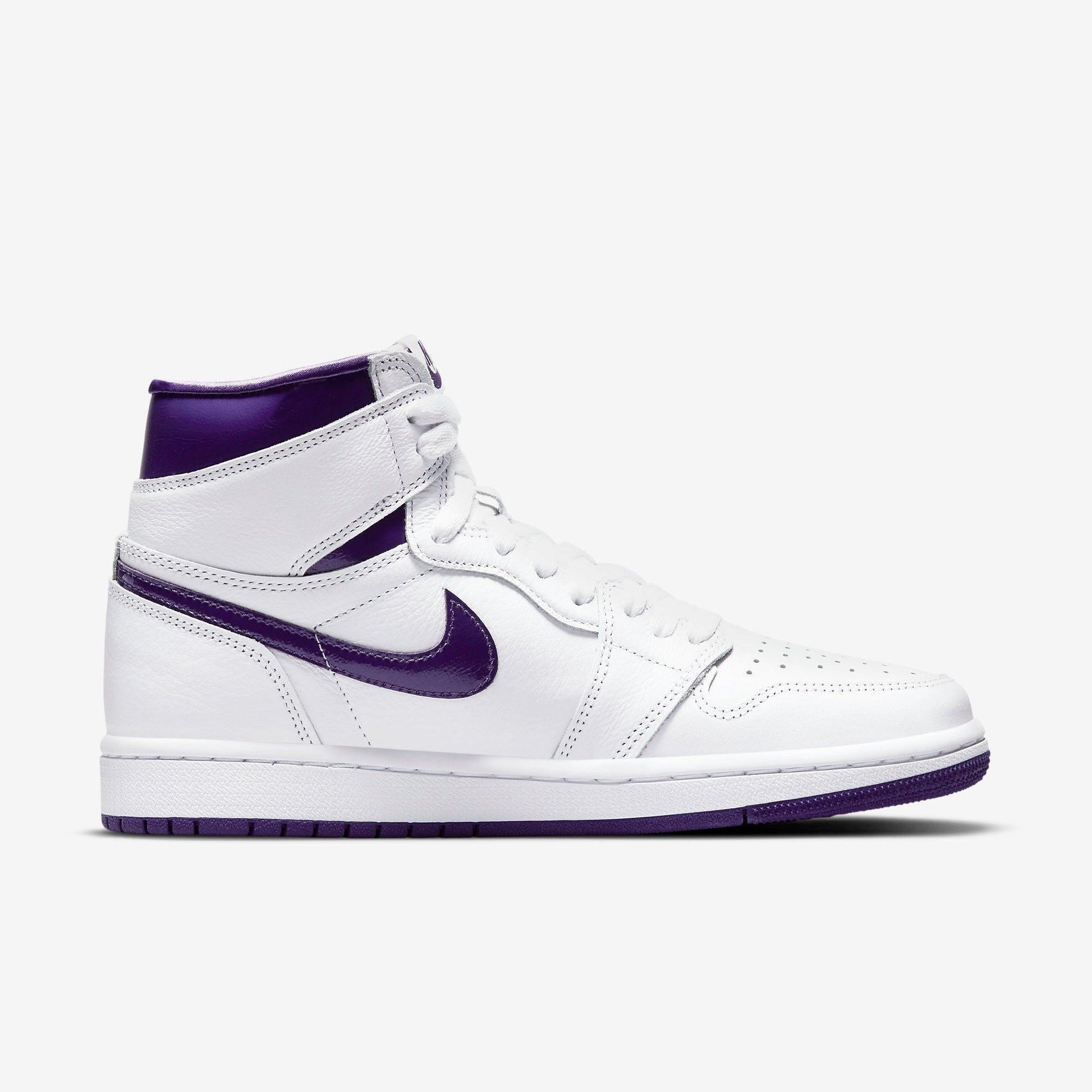 Air Jordan 1 Retro High OG 'Court Purple' (2021) (Womens) [CD0461-151] Athletic Basketball Sports Sneakers in White / Court Purple for Unisex Adult Female Ladies Girls WMNS - AVBL MRKT (4)