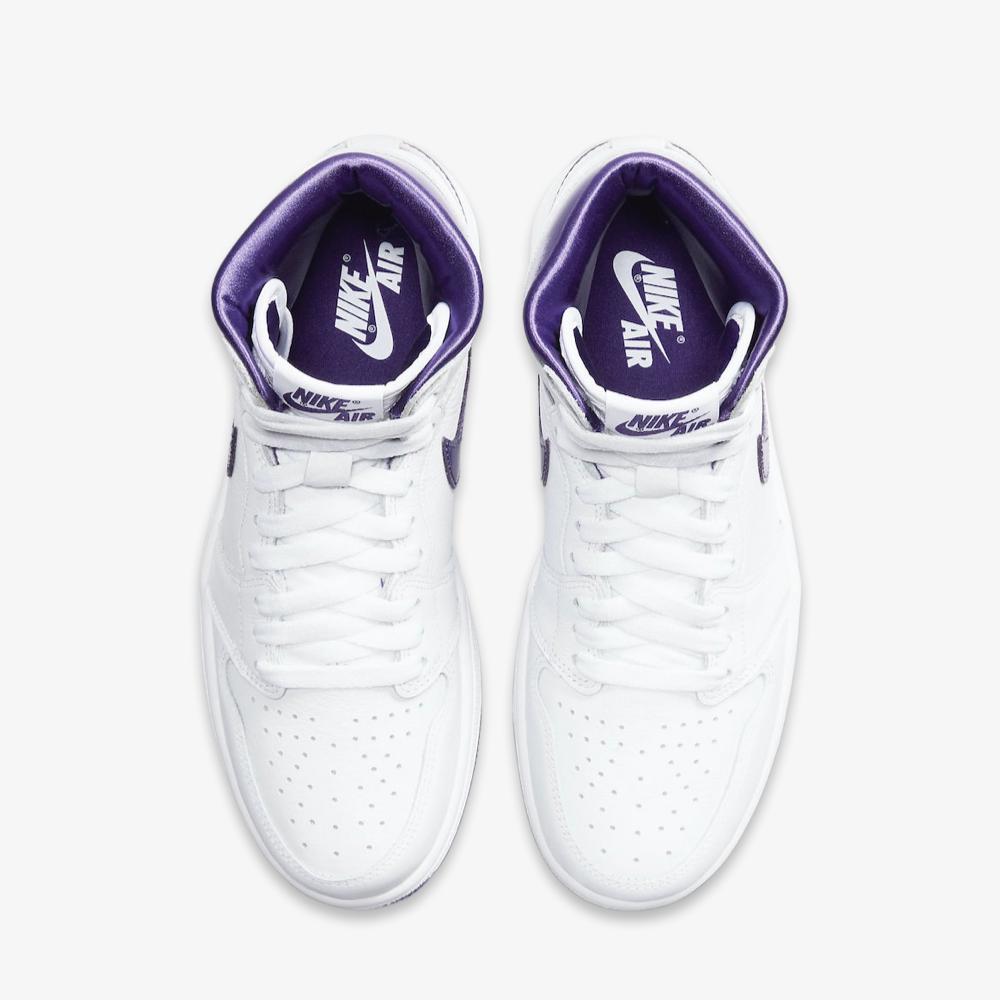 Air Jordan 1 Retro High OG 'Court Purple' (2021) (Womens) [CD0461-151] Athletic Basketball Sports Sneakers in White / Court Purple for Unisex Adult Female Ladies Girls WMNS - AVBL MRKT (5)