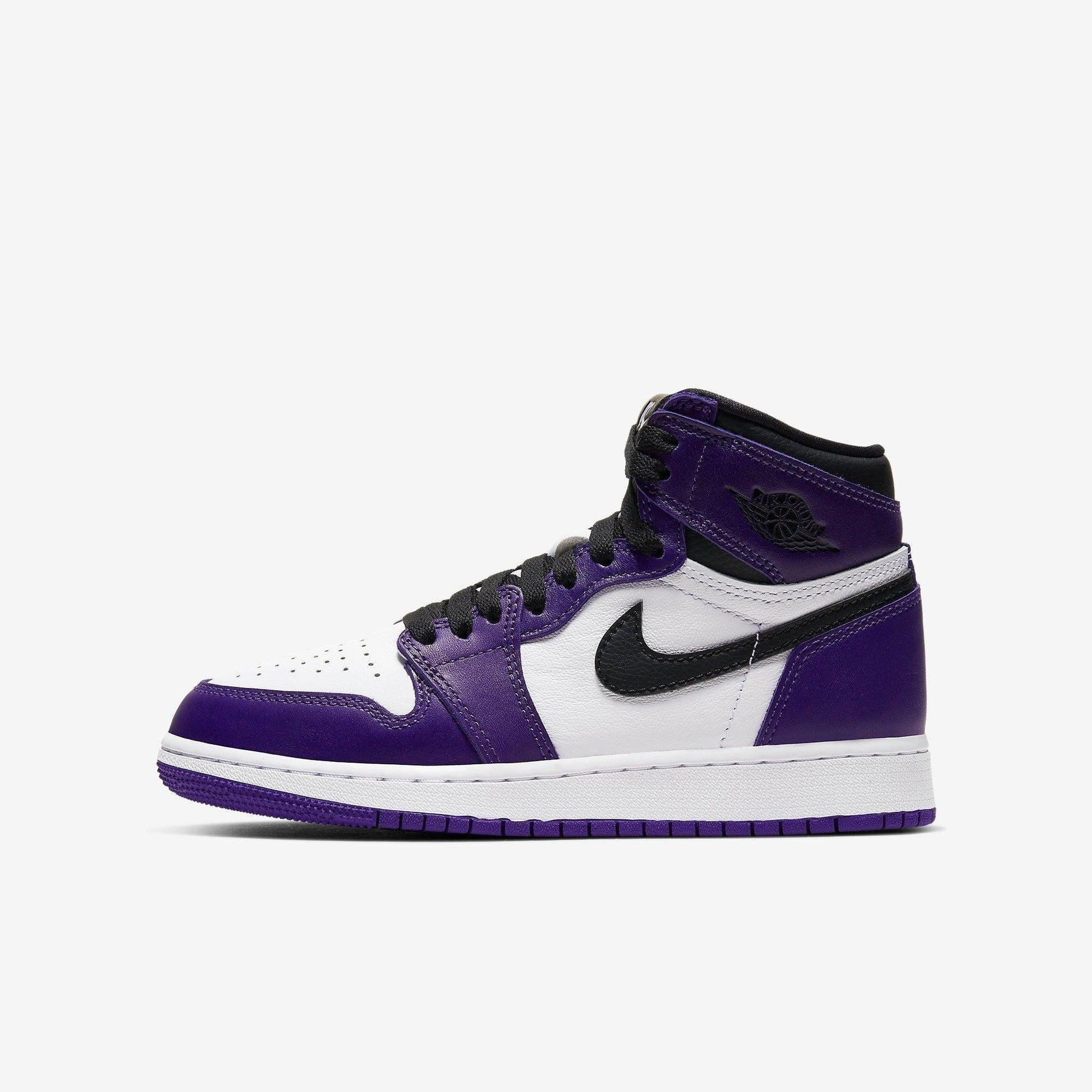 Air Jordan 1 Retro High OG 'Court Purple 2.0' (2020) (GS) [575441-500] Athletic Basketball Sports Sneakers in Court Purple / Black - White for Unisex Youth Kids Junior Boys Girls - AVBL MRKT (2)