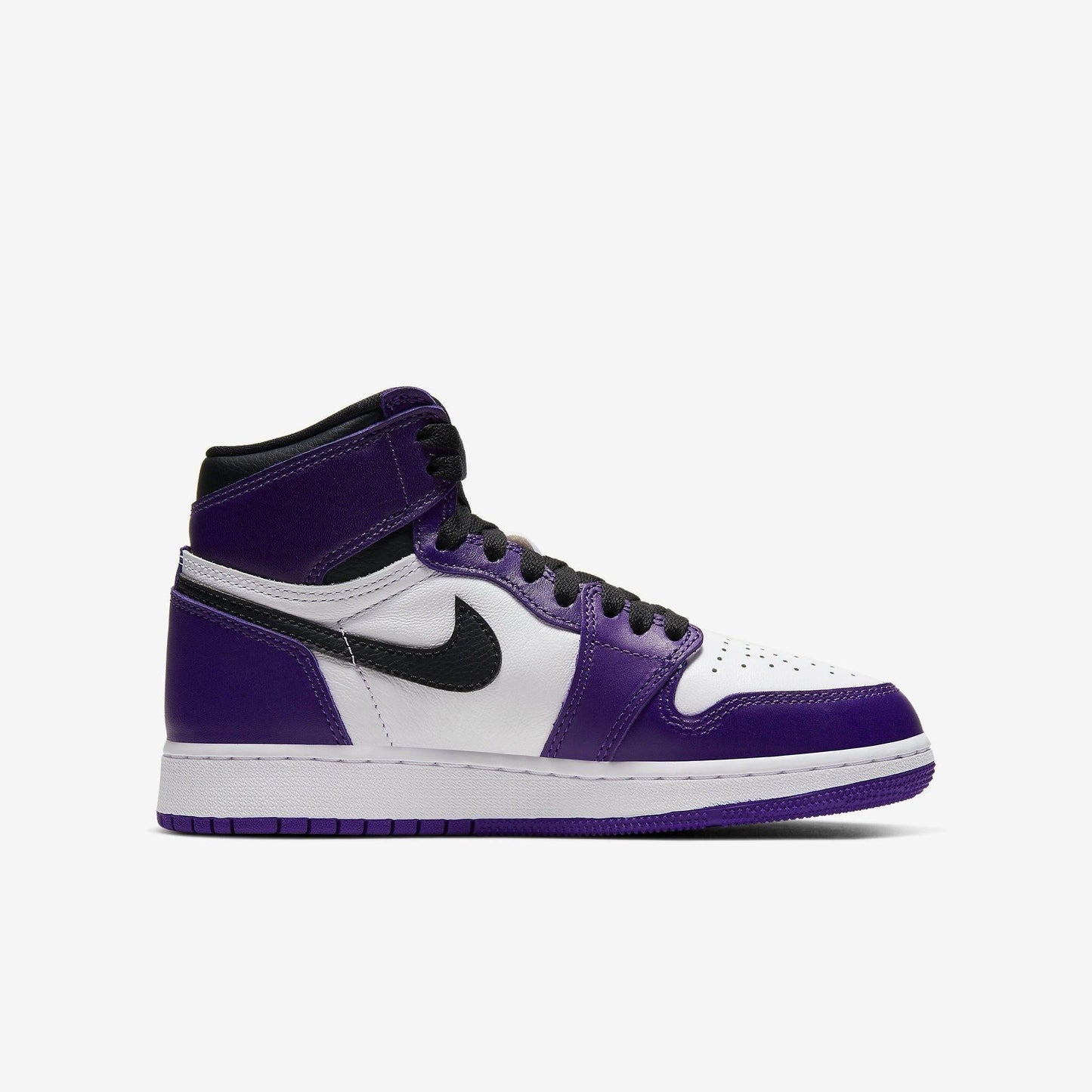 Air Jordan 1 Retro High OG 'Court Purple 2.0' (2020) (GS) [575441-500] Athletic Basketball Sports Sneakers in Court Purple / Black - White for Unisex Youth Kids Junior Boys Girls - AVBL MRKT (4)