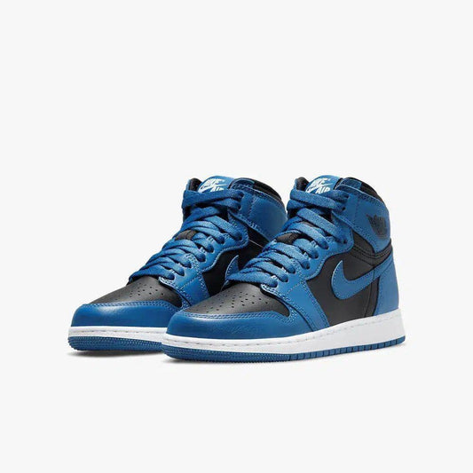 Air Jordan 1 Retro High OG 'Dark Marina Blue / Black' (2022) (GS) [575441-404] Athletic Basketball Sports Sneakers in Dark Marina Blue / Black - White for Unisex Youth Kids Junior Boys Girls - AVBL MRKT (1)