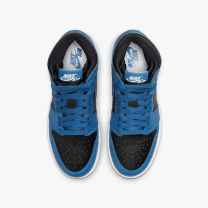 Air Jordan 1 Retro High OG 'Dark Marina Blue / Black' (2022) (GS) [575441-404] Athletic Basketball Sports Sneakers in Dark Marina Blue / Black - White for Unisex Youth Kids Junior Boys Girls - AVBL MRKT (5)