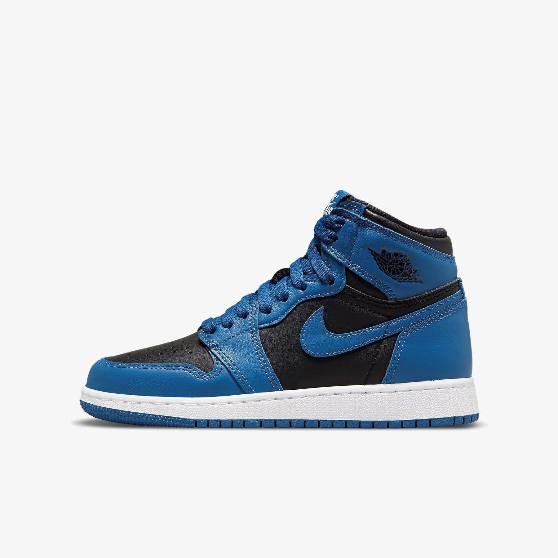 Air Jordan 1 Retro High OG 'Dark Marina Blue / Black' (2022) (GS) [575441-404] Athletic Basketball Sports Sneakers in Dark Marina Blue / Black - White for Unisex Youth Kids Junior Boys Girls - AVBL MRKT (2)