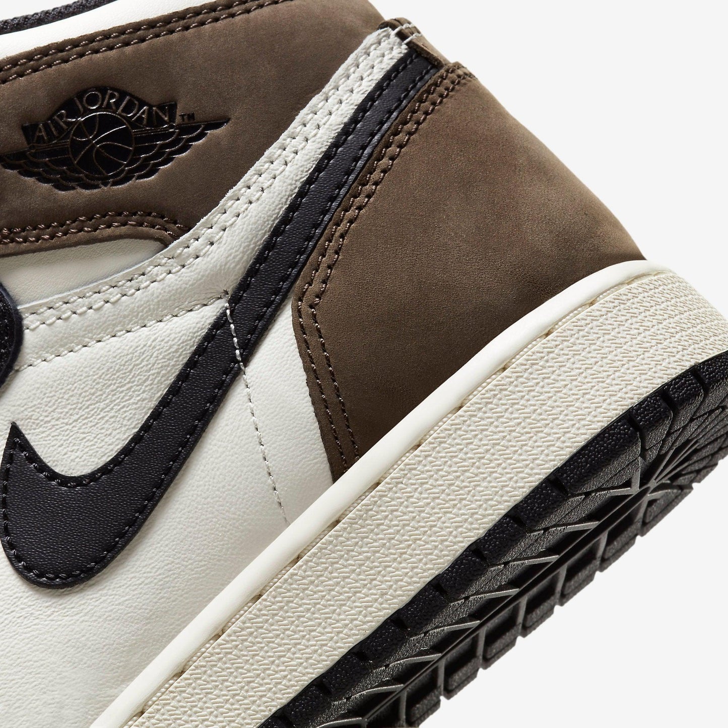 Air Jordan 1 Retro High OG 'Dark Mocha' (2020) (GS) [575441-105] Athletic Basketball Sports Sneakers in Sail / Black - Dark Mocha for Unisex Youth Kids Junior Boys Girls - AVBL MRKT (8)