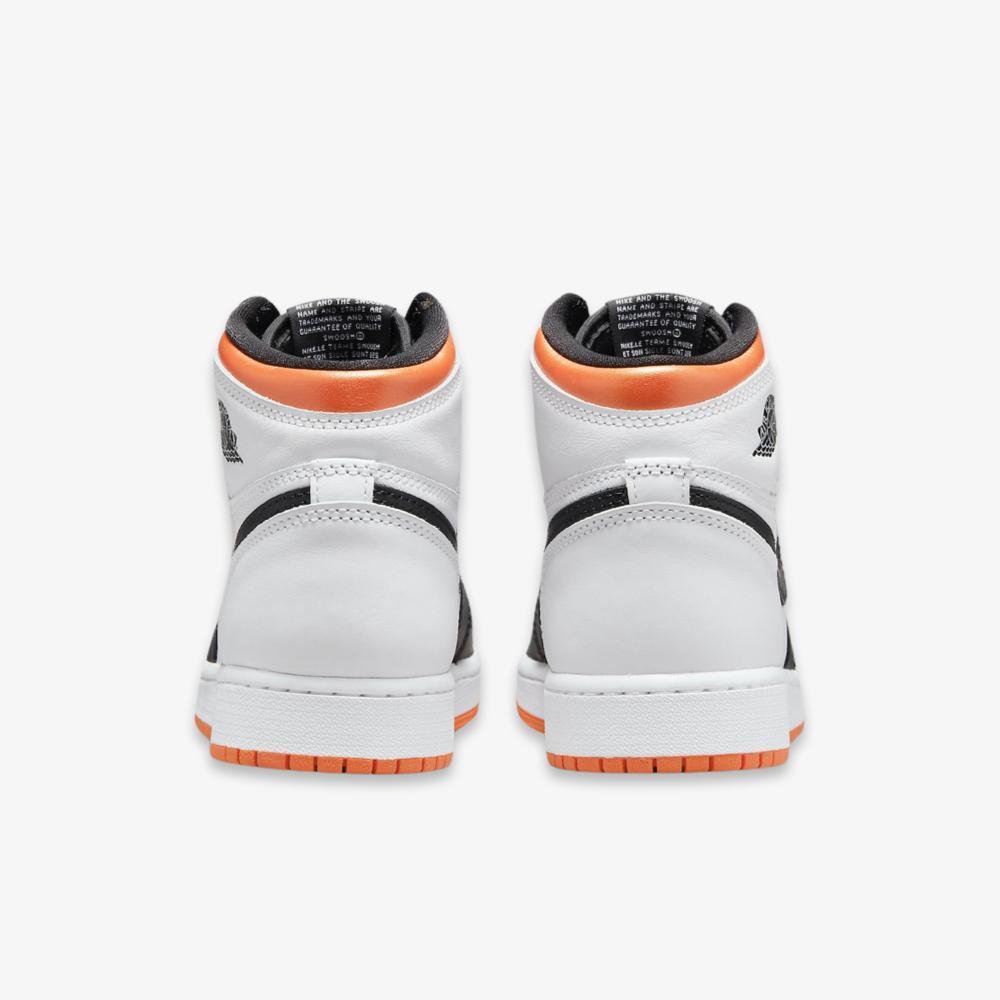 Air Jordan 1 Retro High OG 'Electro Orange' (2021) (GS) [575441-180] Athletic Basketball Sports Sneakers in White / Black - Electro Orange for Unisex Youth Kids Junior Boys Girls - AVBL MRKT (6)