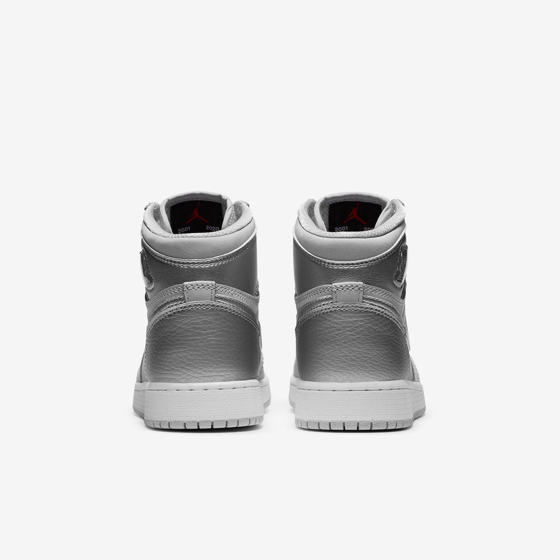 Air Jordan 1 Retro High OG 'Japan Metallic Silver' (2020) (GS) [575441-029] Athletic Basketball Sports Sneakers in Neutral Grey / Metallic Silver for Unisex Youth Kids Junior Boys Girls - AVBL MRKT (5)