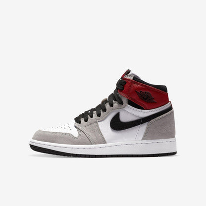 Air Jordan 1 Retro High OG 'Light Smoke Grey' (2020) (GS) [575441-126] Athletic Basketball Sports Sneakers in White / Black - Light Smoke Grey for Unisex Youth Kids Junior Boys Girls - AVBL MRKT (2)