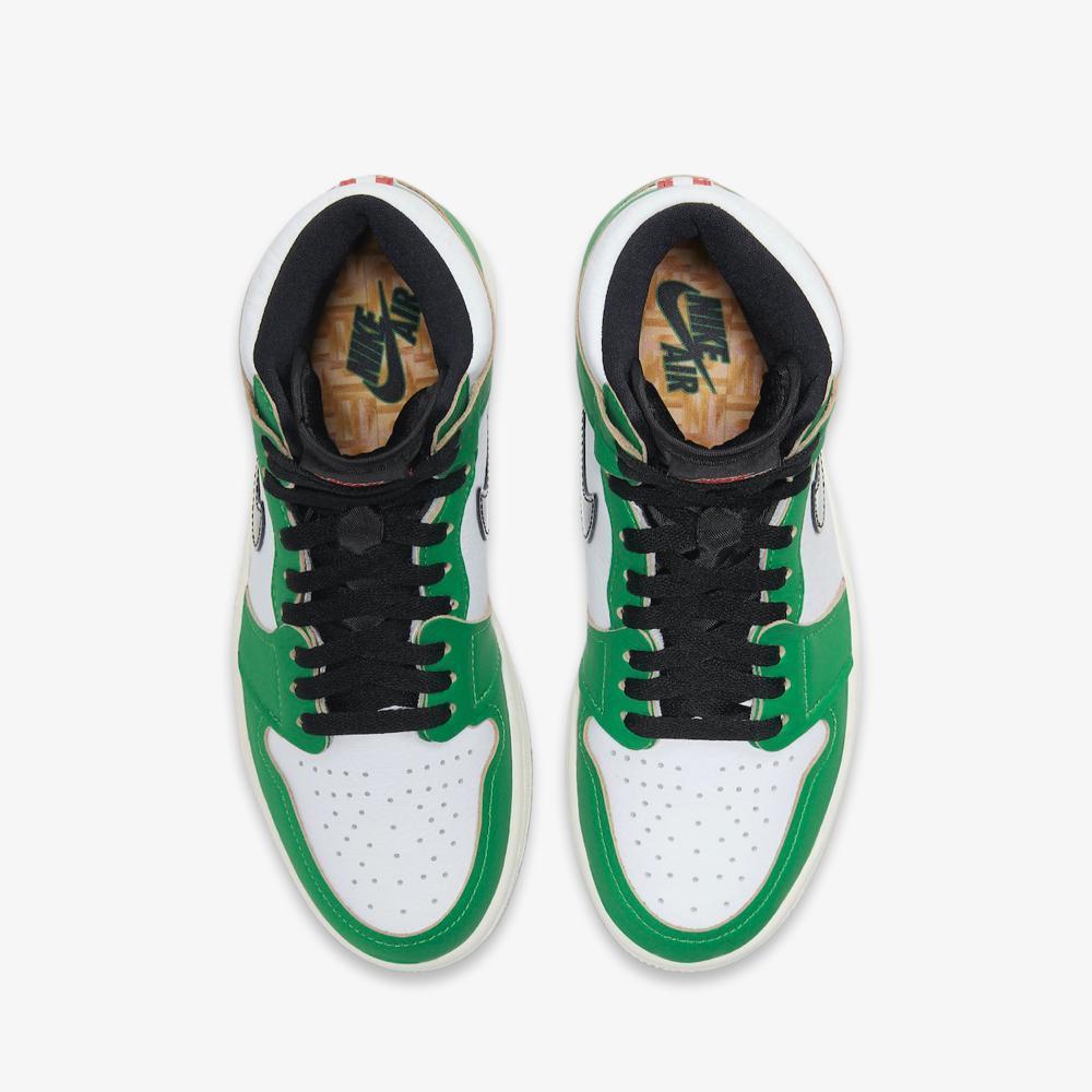 Air Jordan 1 Retro High OG 'Lucky Green' (2020) (Womens) [DB4612-300] Athletic Basketball Sports Sneakers in Lucky Green / Black - White - Sail for Unisex Adult Female Ladies Girls WMNS - AVBL MRKT (5)