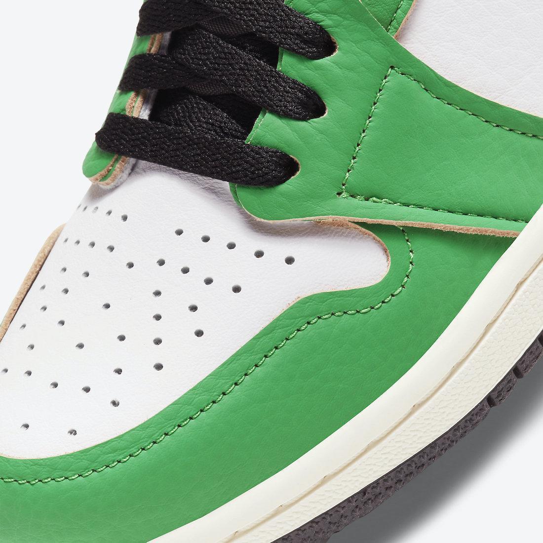 Air Jordan 1 Retro High OG 'Lucky Green' (2020) (Womens) [DB4612-300] Athletic Basketball Sports Sneakers in Lucky Green / Black - White - Sail for Unisex Adult Female Ladies Girls WMNS - AVBL MRKT (8)