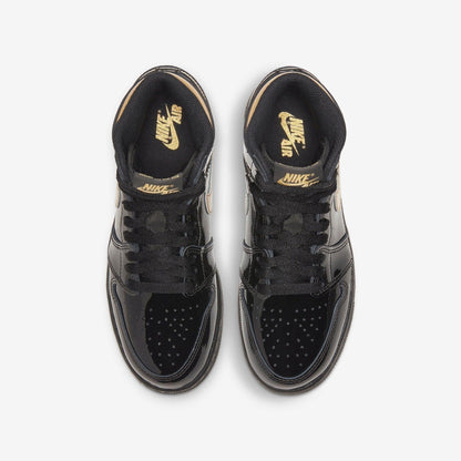 Air Jordan 1 Retro High OG 'Metallic Gold' (2020) (GS) [575441-032] Athletic Basketball Sports Sneakers in Black / Metallic Gold for Unisex Youth Kids Junior Boys Girls - AVBL MRKT (5)