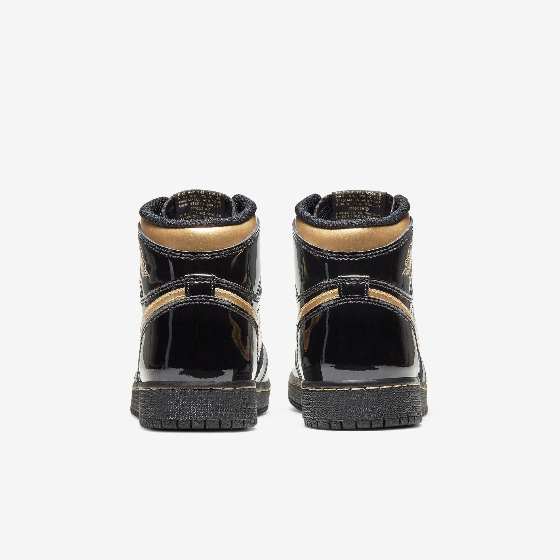 Air Jordan 1 Retro High OG 'Metallic Gold' (2020) (GS) [575441-032] Athletic Basketball Sports Sneakers in Black / Metallic Gold for Unisex Youth Kids Junior Boys Girls - AVBL MRKT (6)