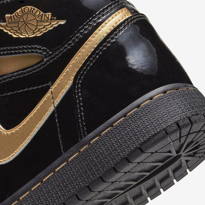 Air Jordan 1 Retro High OG 'Metallic Gold' (2020) (GS) [575441-032] Athletic Basketball Sports Sneakers in Black / Metallic Gold for Unisex Youth Kids Junior Boys Girls - AVBL MRKT (8)