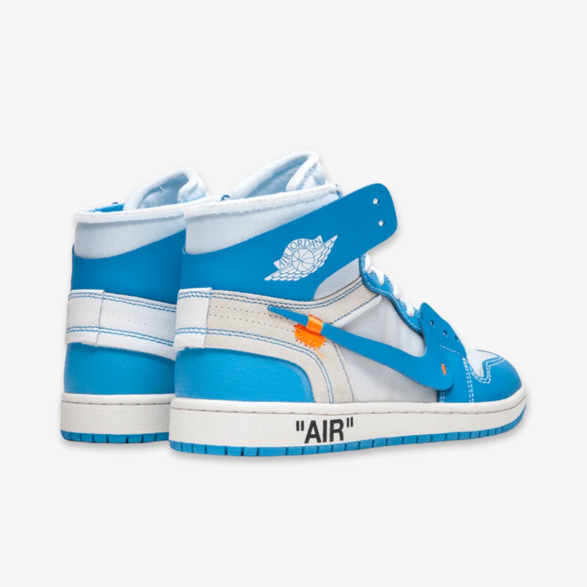 Air Jordan 1 Retro High OG NRG x Off-White 'UNC' (2018) [AQ0818-148] Athletic Basketball Sports Sneakers in White / Dark Powder Blue - Cone for Unisex Adult Mens - AVBL MRKT (4)