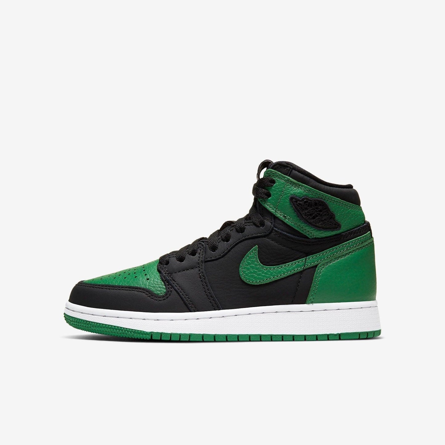 Air Jordan 1 Retro High OG 'Pine Green 2.0' (2020) (GS) [575441-030] Athletic Basketball Sports Sneakers in Black / Pine Green - White - Gym Red for Unisex Youth Kids Junior Boys Girls - AVBL MRKT (2)
