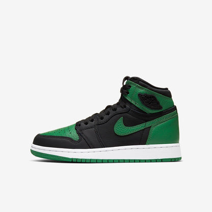 Air Jordan 1 Retro High OG 'Pine Green 2.0' (2020) (GS) [575441-030] Athletic Basketball Sports Sneakers in Black / Pine Green - White - Gym Red for Unisex Youth Kids Junior Boys Girls - AVBL MRKT (2)