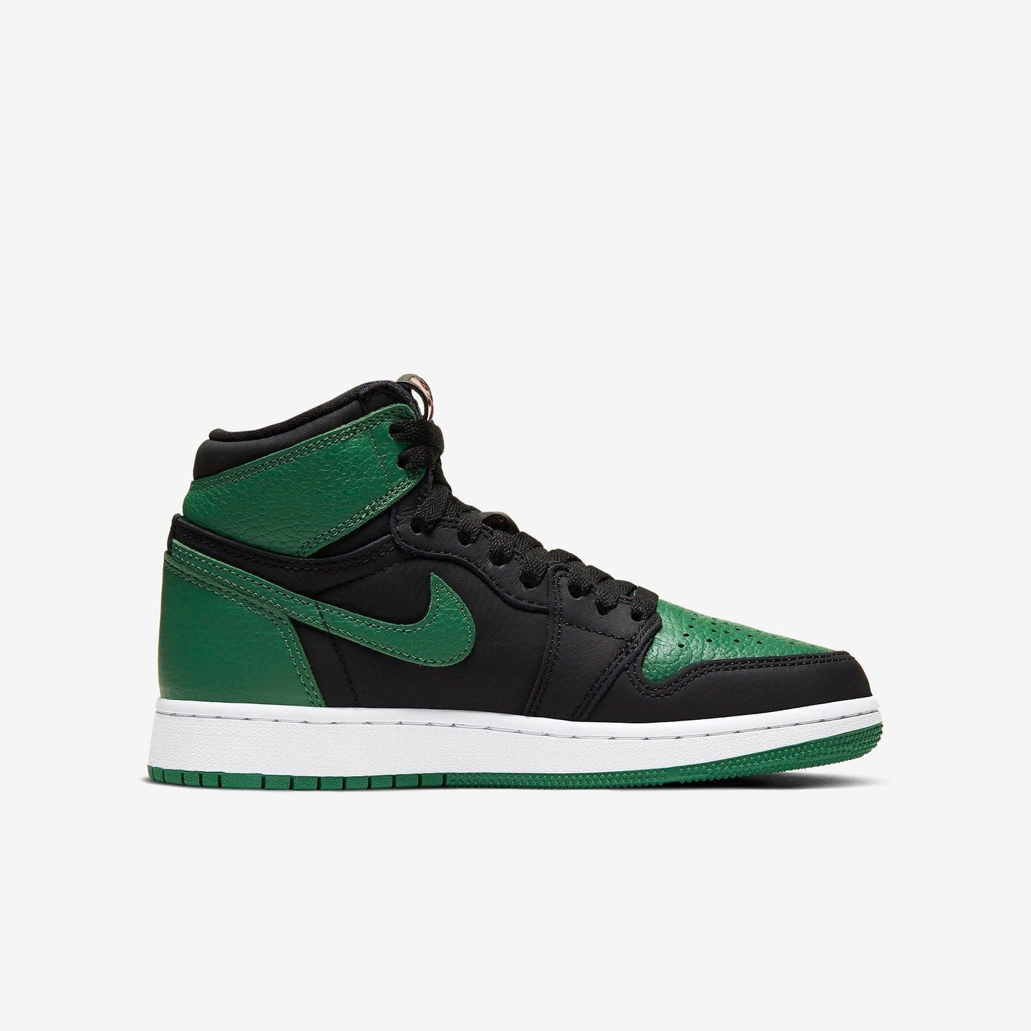 Air Jordan 1 Retro High OG 'Pine Green 2.0' (2020) (GS) [575441-030] Athletic Basketball Sports Sneakers in Black / Pine Green - White - Gym Red for Unisex Youth Kids Junior Boys Girls - AVBL MRKT (4)